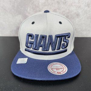 Mitchell & Ness NY Giants White and Blue Vintage Snapback Hat